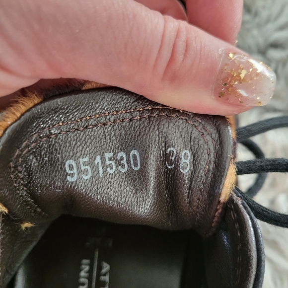 Attilio Giusti Leombruni Vintage Leopard Print Pony Hair Black Suede Size 38 - Picture 7 of 9